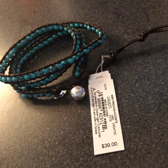 🎉HP🎉NEW boho turquoise wrap bracelet adjustable - Picture 6 of 8